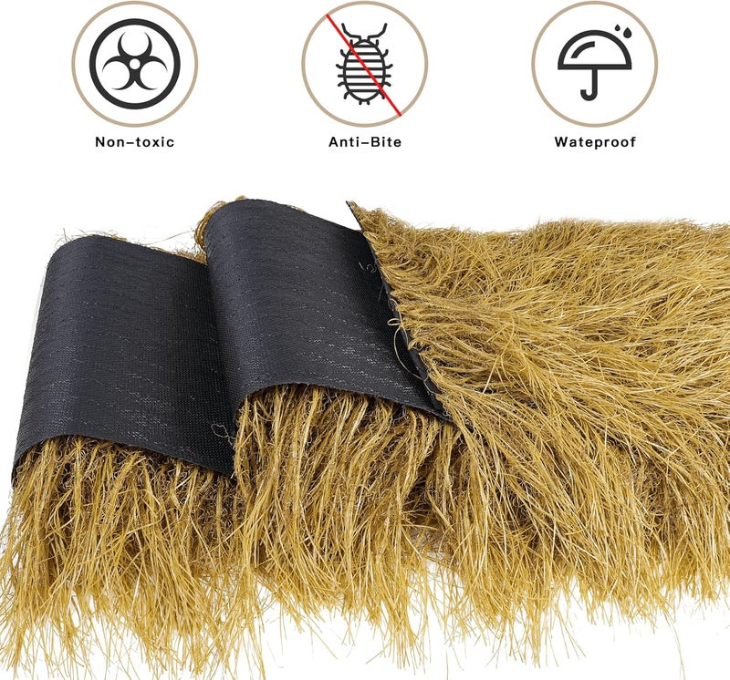 NAHARO 240“ Tiki Thatch Grass Roof, Mexican Artificial Straw Roll for Tiki Bar Hut Party Garden Fence Patio DIY Crafts,Palapa Thatch Roofing Duck Blind Grass Hay Bales for Decoration (20ft x 16in, Yellow) - Image 5